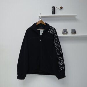 Balenciaga Black Jacket with White Lettering